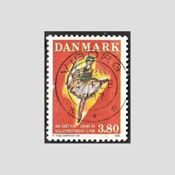 FRIMRKER DANMARK | 1986 - AFA 873 - Balletten Amors luner - 3,80 Kr. flerfarvet - Pragt Stemplet Viborg