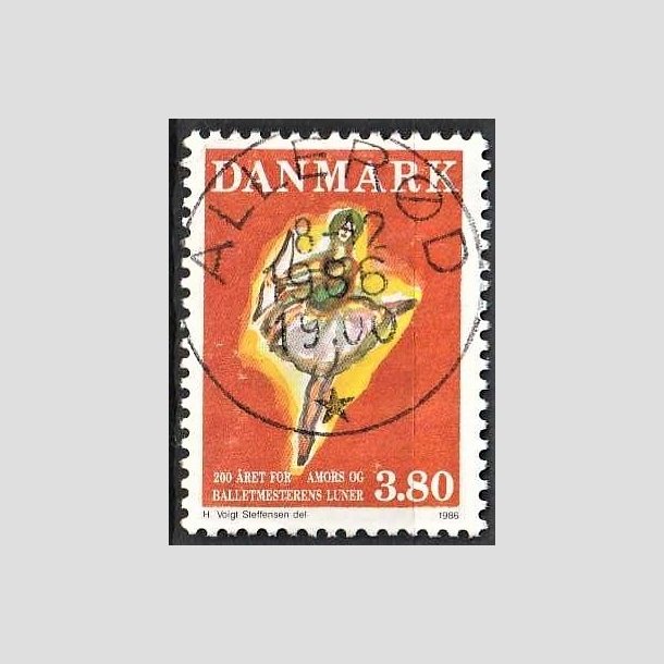 FRIMRKER DANMARK | 1986 - AFA 873 - Balletten Amors luner - 3,80 Kr. flerfarvet - Pragt Stemplet Allerd