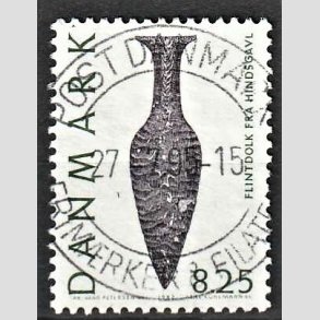 FRIM�RKER DANMARK | 1992 - AFA 1010 - Nationalmuseets samlinger - 8,25 Kr. gr�n/sort - Lux Stemplet