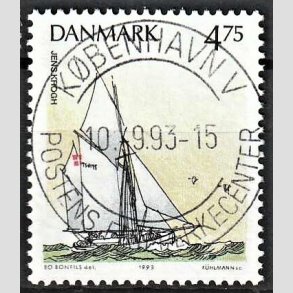 FRIM�RKER DANMARK | 1993 - AFA 1046 - Sejlskibe - 4,75 Kr. flerfarvet - Pragt Stemplet 
