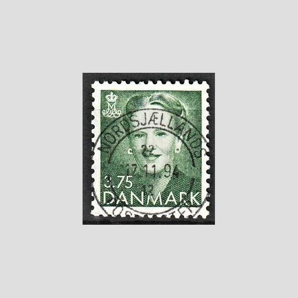 FRIMRKER DANMARK | 1991 - AFA 982 - Dronning Margrethe - 3,75 Kr. grn - Lux Stemplet