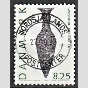 FRIM�RKER DANMARK | 1992 - AFA 1010 - Nationalmuseets samlinger - 8,25 Kr. gr�n/sort - Lux Stemplet