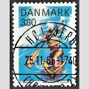 FRIM�RKER DANMARK | 1985 - AFA 837 - Sport - 3,80 Kr. flerfarvet - Pragt Stemplet 