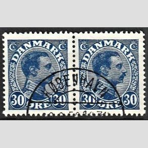 FRIMRKER DANMARK | 1925-26 - AFA 149 - Chr. X 30 re bl i par - Lux Stemplet