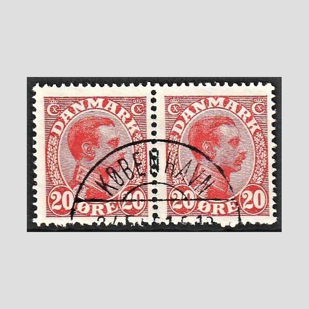 FRIMRKER DANMARK | 1925-26 - AFA 147 - Chr. X 20 re rd i par - Lux Stemplet