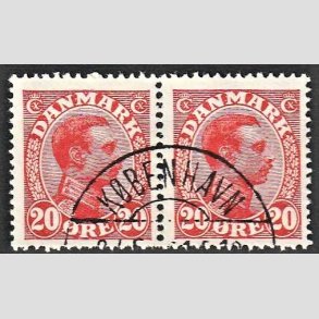 FRIMRKER DANMARK | 1925-26 - AFA 147 - Chr. X 20 re rd i par - Lux Stemplet