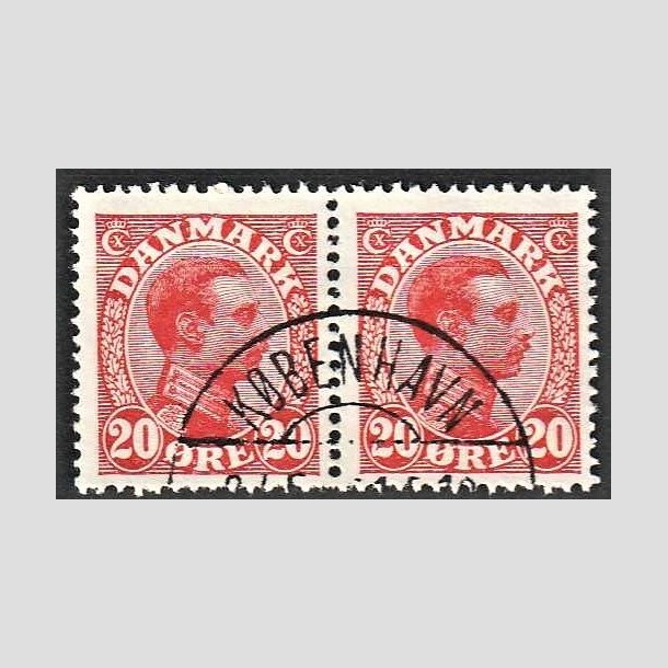 FRIMRKER DANMARK | 1925-26 - AFA 147 - Chr. X 20 re rd i par - Lux Stemplet