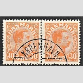 FRIMRKER DANMARK | 1921-22 - AFA 127 - Chr. X 30 re orange i par - Lux Stemplet