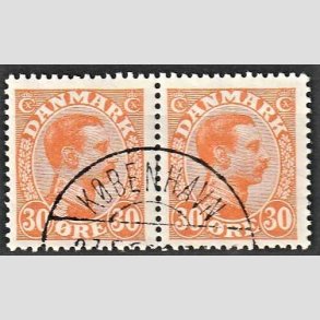 FRIMRKER DANMARK | 1921-22 - AFA 127 - Chr. X 30 re orange i par - Lux Stemplet