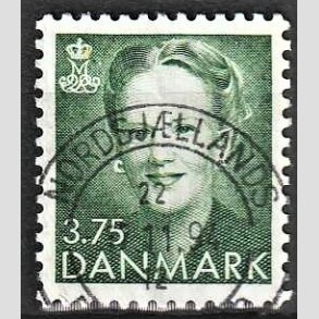 FRIMRKER DANMARK | 1991 - AFA 982 - Dronning Margrethe - 3,75 Kr. grn - Lux Stemplet 