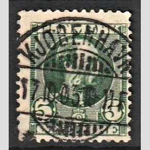 FRIMRKER DANMARK | 1905-06 - AFA 52 - Chr. IX 5 re grn - Lux Stemplet