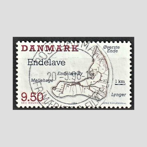 FRIMRKER DANMARK | 1995 - AFA 1089 - Danske smer - 9,50 Kr. flerfarvet - Pragt Stemplet