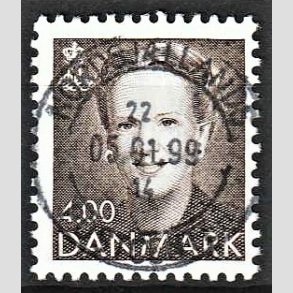 FRIMRKER DANMARK | 1996 - AFA 1122 - Dronning Margrethe - 4,00 Kr. brun - Pragt Stemplet