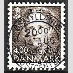 FRIMRKER DANMARK | 1996 - AFA 1122 - Dronning Margrethe - 4,00 Kr. brun - Pragt Stemplet