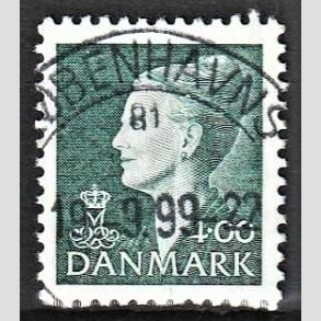 FRIMRKER DANMARK | 1997 - AFA 1152 - Dronning Margrethe II - 4,00 Kr. grn - Pragt Stemplet