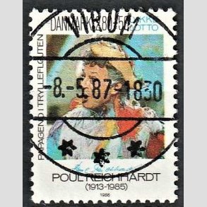 FRIMRKER DANMARK | 1986 - AFA 851 - Poul Richard - 2,80 Kr. + 50 re flerfarvet - Pragt Stemplet Virum