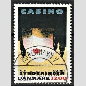 FRIM�RKER DANMARK | 1991 - AFA 1002 - Dansk Plakatkunst - 12,00 Kr. flerfarvet - Pragt Stemplet 