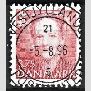 FRIMRKER DANMARK | 1992 - AFA 1017 - Dronning Margrethe - 3,75 Kr. rd - Pragt Stemplet