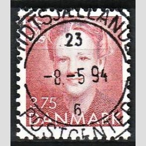 FRIMRKER DANMARK | 1992 - AFA 1017 - Dronning Margrethe - 3,75 Kr. rd - Pragt Stemplet