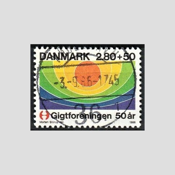 FRIMRKER DANMARK | 1986 - AFA 855 - Gigtforeningen 50 r - 2,80 Kr. + 50 re flerfarvet - Lux Stemplet Nyborg