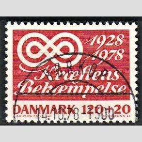 FRIMRKER DANMARK | 1978 - AFA 668 - Krftens Bekmpelse 50 r - 120 + 20 re rd - Pragt Stemplet Brkop