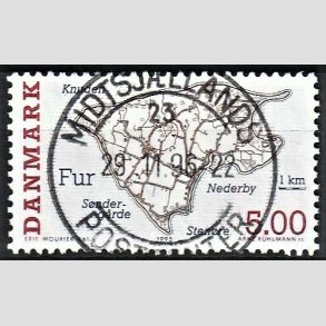 FRIM�RKER DANMARK | 1995 - AFA 1088 - Danske sm��er - 5,00 Kr. flerfarvet - Pragt Stemplet