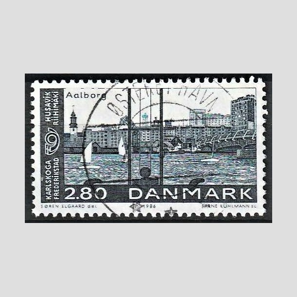 FRIMRKER DANMARK | 1986 - AFA 859 - Venskabsbyer - 2,80 Kr. bl - Pragt Stemplet