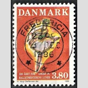 FRIM�RKER DANMARK | 1986 - AFA 873 - Balletten Amors luner - 3,80 Kr. flerfarvet - Pragt Stemplet Fredericia
