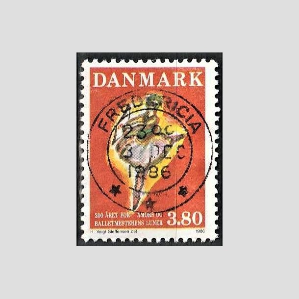 FRIMRKER DANMARK | 1986 - AFA 873 - Balletten Amors luner - 3,80 Kr. flerfarvet - Pragt Stemplet Fredericia