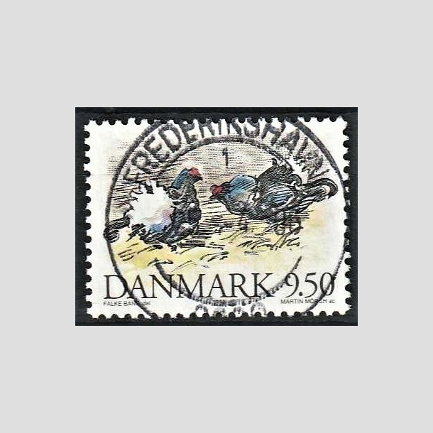 FRIMRKER DANMARK | 1994 - AFA 1079 - Truede danske dyr - 9,50 Kr. Urfugl - Pragt Stemplet Frederikshavn