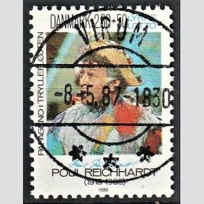 FRIMRKER DANMARK | 1986 - AFA 851 - Poul Richard - 2,80 Kr. + 50 re flerfarvet - Pragt Stemplet Virum