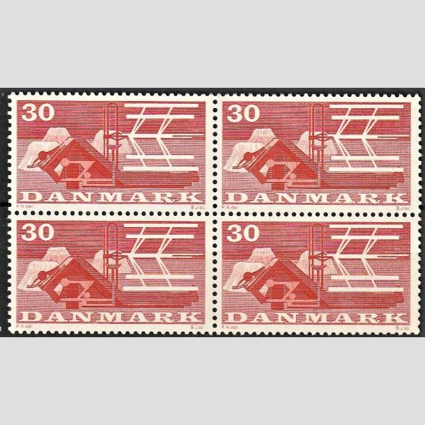 FRIMRKER DANMARK | 1960 - AFA 382 - Landbrugsmotiver - 30 re rd i 4-blok - Postfrisk