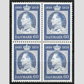 FRIMRKER DANMARK | 1959 - AFA 376 - Frederik IX 60 r. - 60 re bl i 4-blok - Postfrisk