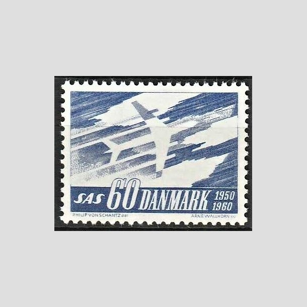 FRIMRKER DANMARK | 1961 - AFA 391 - SAS 10 rs jubilum - 60 re bl - Postfrisk