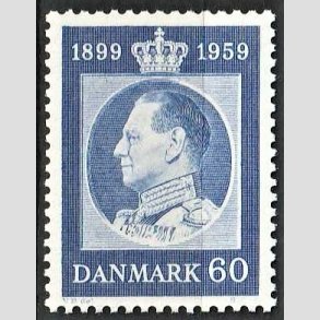 FRIMRKER DANMARK | 1959 - AFA 376 - Frederik IX 60 r. - 60 re bl - Postfrisk