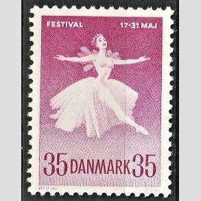 FRIMRKER DANMARK | 1959 - AFA 377 - Ballet og Musikfestival - 35 re rdlilla - Postfrisk