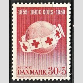 FRIMRKER DANMARK | 1959 - AFA 378 - Rde Kors - 30 + 5 re rd - Postfrisk