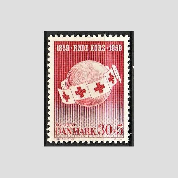 FRIMRKER DANMARK | 1959 - AFA 378 - Rde Kors - 30 + 5 re rd - Postfrisk