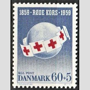 FRIMRKER DANMARK | 1959 - AFA 379 - Rde Kors - 60 + 5 re bl - Postfrisk
