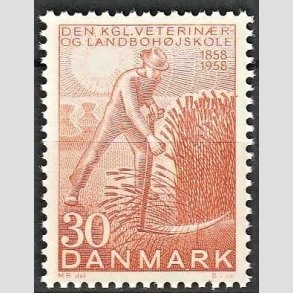 FRIMRKER DANMARK | 1958 - AFA 372 - Landbohjskolen 100 r. - 30 re rd - Postfrisk
