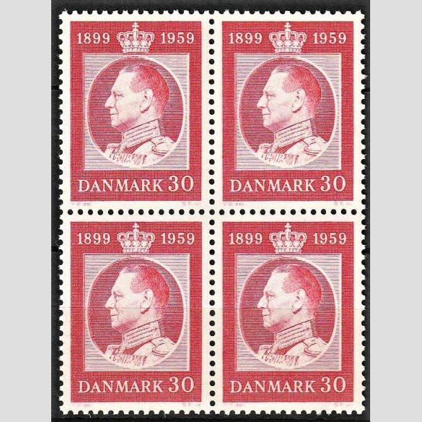 FRIMRKER DANMARK | 1959 - AFA 374 - Frederik IX 60 r. - 30 re rd i 4-blok - Postfrisk