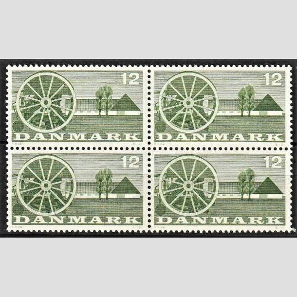 FRIMRKER DANMARK | 1960 - AFA 381 - Landbrugsmotiver - 12 re grn i 4-blok - Postfrisk