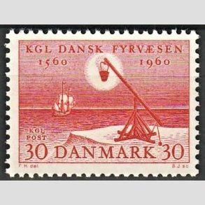 FRIMRKER DANMARK | 1960 - AFA 386 - Fyr- og Vagervsen 400 r. - 30 re rd - Postfrisk