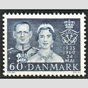 FRIMRKER DANMARK | 1960 - AFA 385 - Slvbryllup - 60 re bl - Postfrisk