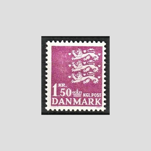 FRIMRKER DANMARK | 1962 - AFA 405F - Rigsvben - 1,50 kr. rdlilla - Postfrisk