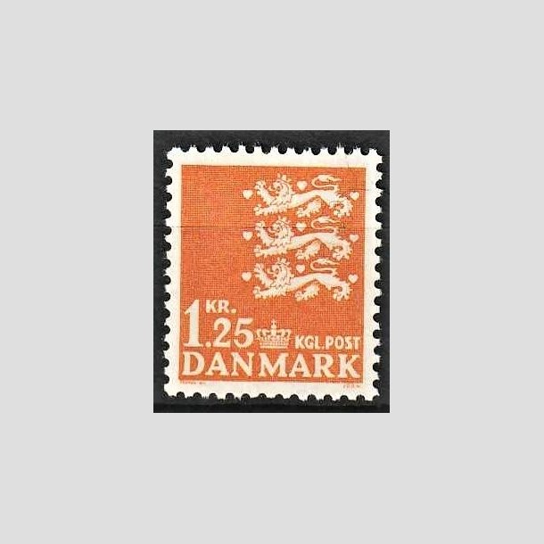FRIMRKER DANMARK | 1962 - AFA 404 - Rigsvben - 1,25 kr. orange - Postfrisk