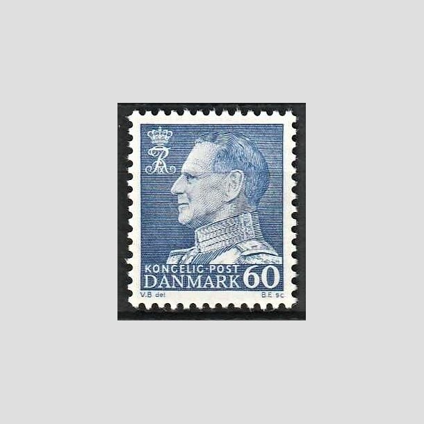 FRIMRKER DANMARK | 1962 - AFA 398 - Frederik IX - 60 re bl - Postfrisk