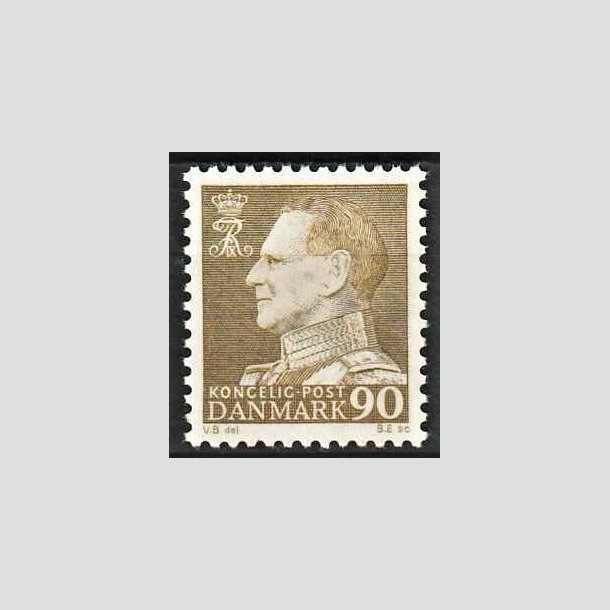 FRIMRKER DANMARK | 1962 - AFA 401 - Frederik IX - 90 re olivgrn - Postfrisk