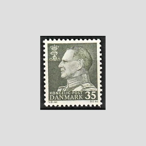 FRIMRKER DANMARK | 1962 - AFA 395 - Frederik IX - 35 re mrkgrn - Postfrisk