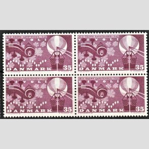 FRIMRKER DANMARK | 1962 - AFA 410 - Georg Carstensen, Tivoli - 35 re rdviolet i 4-blok - Postfrisk